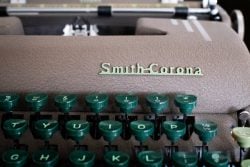 Smith Corona silent typewriter notecard
